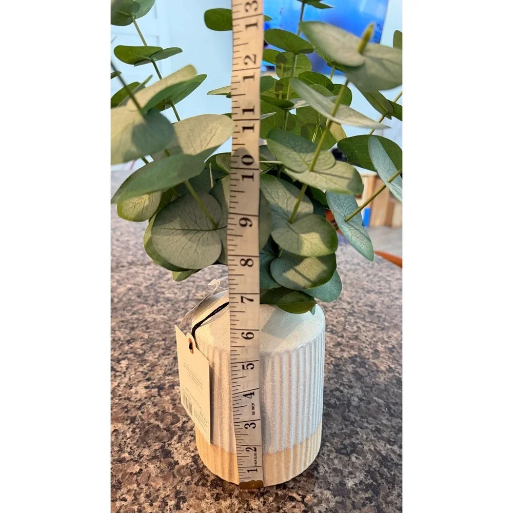 Hearth & Hand with Magnolia Eucalyptus Artificial Arrangement Ceramic Vase 14in